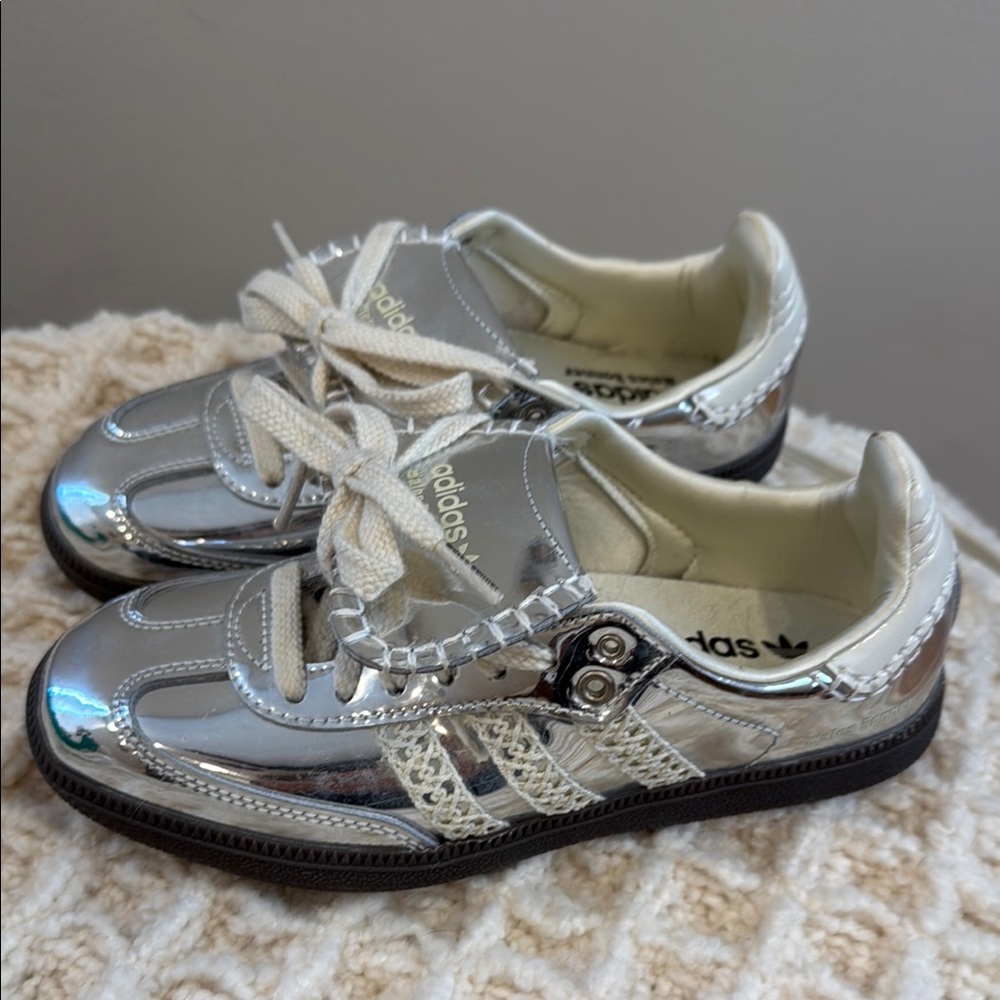 Adidas Silver Sneakers with size 5 Wales Bonner